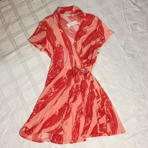 Red wrap around dress by New York and Company